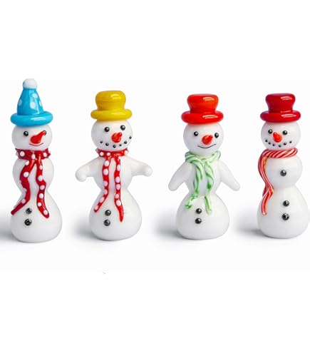 DHDCRYSTALGIFTS Small Crystal Snowman Figurines Collectibles With Hat Crystal Christmas Figurine Table Decor Paperweight Ornaments Winter Holiday Cheers Collection10 P 197779065