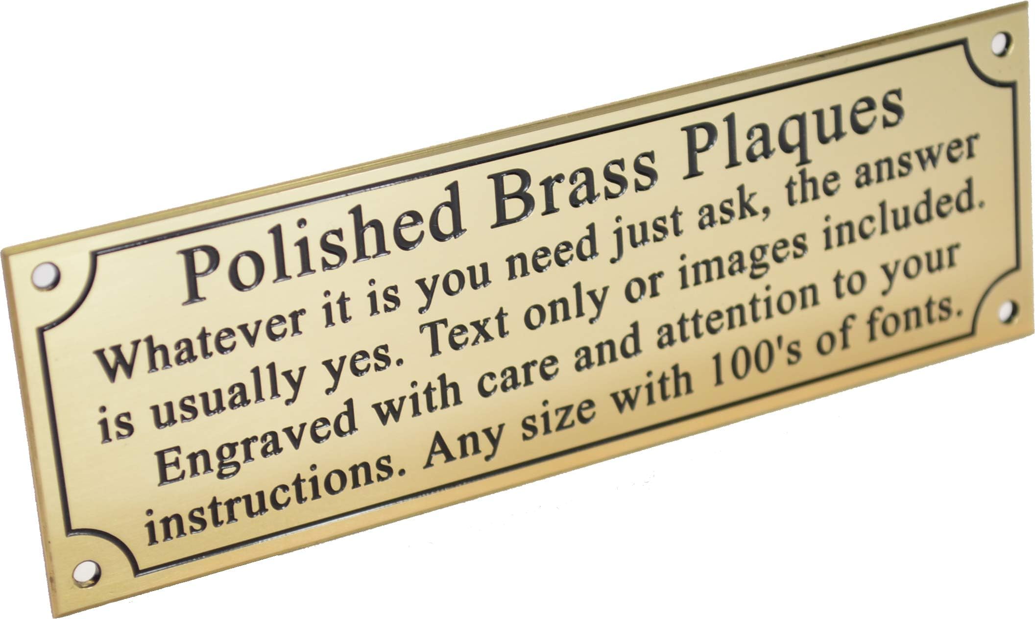 AMCad Engraving Engraved Brass Plaques Personalised Memorials Signs (6 x 2 inch)