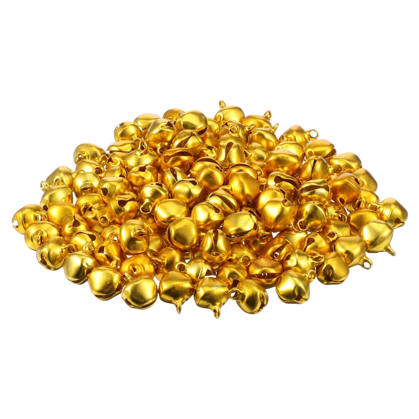Photo 1 of 120Pcs 1/4 Inch Jingle Bells, Small Bell Mini Bells Bulk Gold Christmas Craft Bell for Christmas Home Making Ornaments Wreath Pet Decorations Bracelet Anklets Necklace Making Party Favors (Gold)