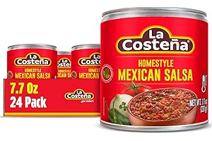 La Costeña Homestyle Mexican Salsa - Restaurant Style Tomato Salsa - Mild Sauce for Mexican Food, Chip Dip, Enchilada Sauce, Fajita, Guacamole Seasoning & Street Taco Seasoning - 7.76oz, 24 Pack Cans