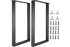 Topsair Metal Table Legs for Desk, Heavy Duty Square Tube Iron, DIY Furniture Legs for Dining and Coffee Table, Computer Desk, Workbench, Meeting Room Table, 28”H x 17.7”W(Rectangle)