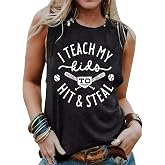 Baseball Tank Top for Women Funny Softball Graphic Tees Workout Casual Summer Sleeveless Muscle Shirt