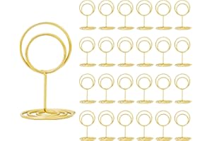 25 Pack Table Number,Place Card Holder,1-25 with Table Numbers Holders 4x6 Double Sided Gold Printed Design,Photo Picture Hol