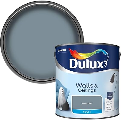 Dulux Walls & Ceilings Matt Emulsion Paint Denim Drift 2.5 Litres