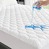 GRT Full Mattress Protector Waterproof, 100% Waterproof Quilted Fitted Mattress Pad, Noiseless Hollow Cotton Mattress Cover,