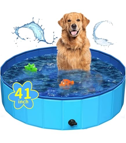 Ducks With Drain COMMOUDS 97Inch Extra Large Foldable Dog Pool