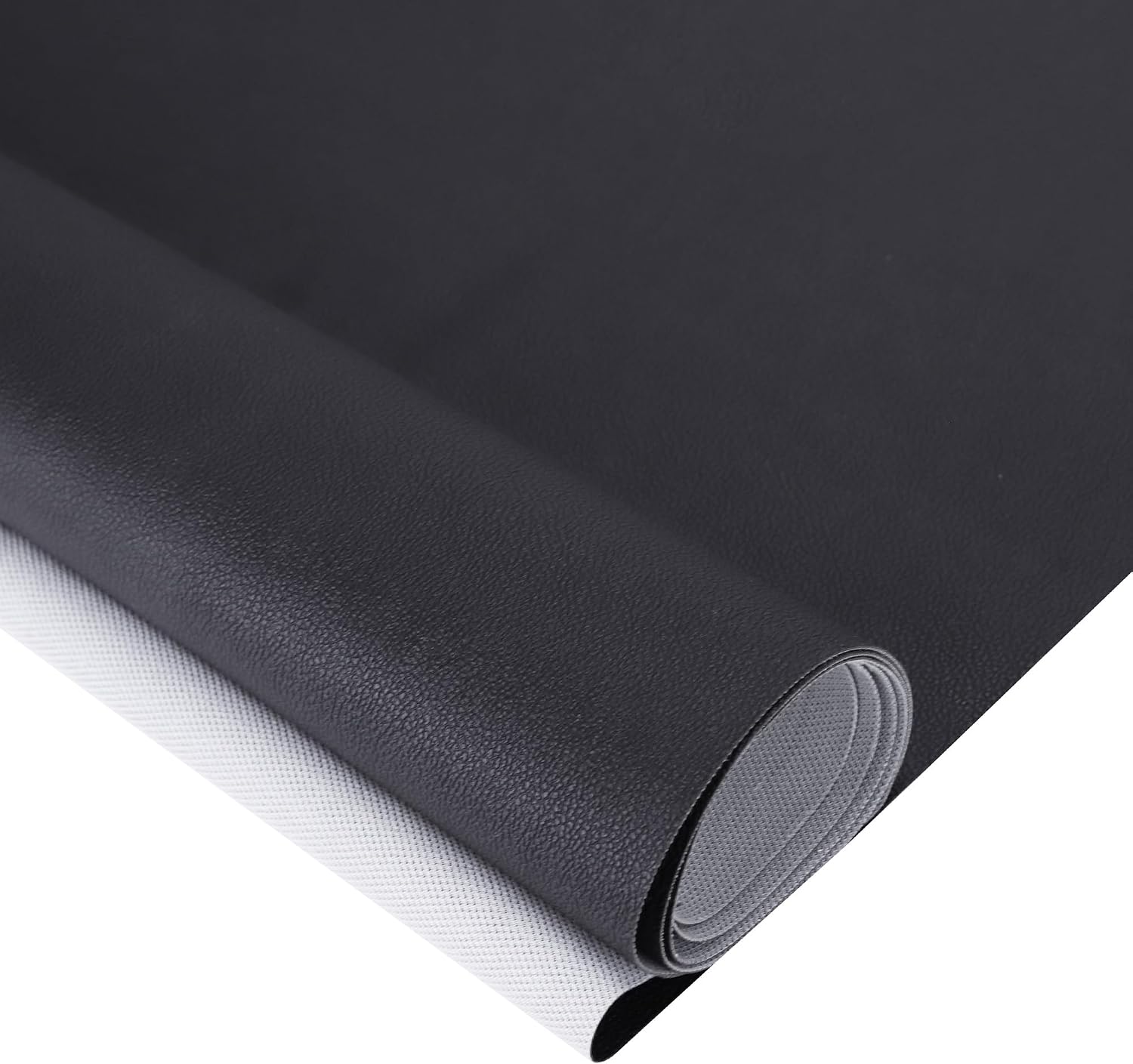 Rovang Faux Leather, Marine Vinyl PVC Leather for DIY Upholstery, Sofa Car Boat Seat Repair, Waterproof & Easy to Clean, Black (1 FT 55x12 Inch)