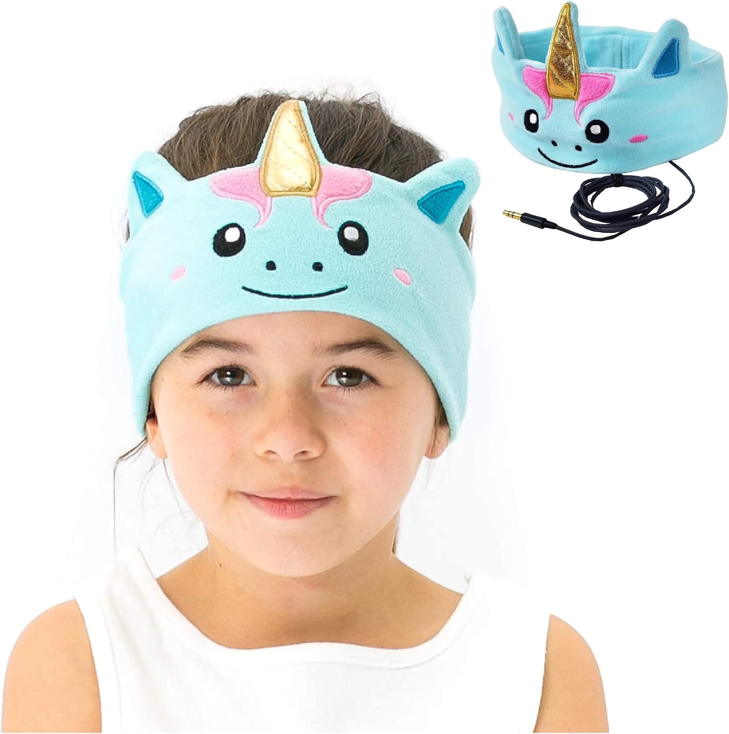 CozyPhones Kids Headphones Volume Limited with Ultra-Thin Speakers Soft Fleece Headband - Perfect Children's Earphones for School, Home and Travel - Mystic Unicorn