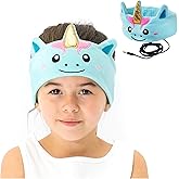 CozyPhones Kids Headphones, Headband Earphones for Children, Baby, & Toddlers 1-3. Stretchy & Comfy for Home, Plane & Car Travel Accessories - Mystic Unicorn