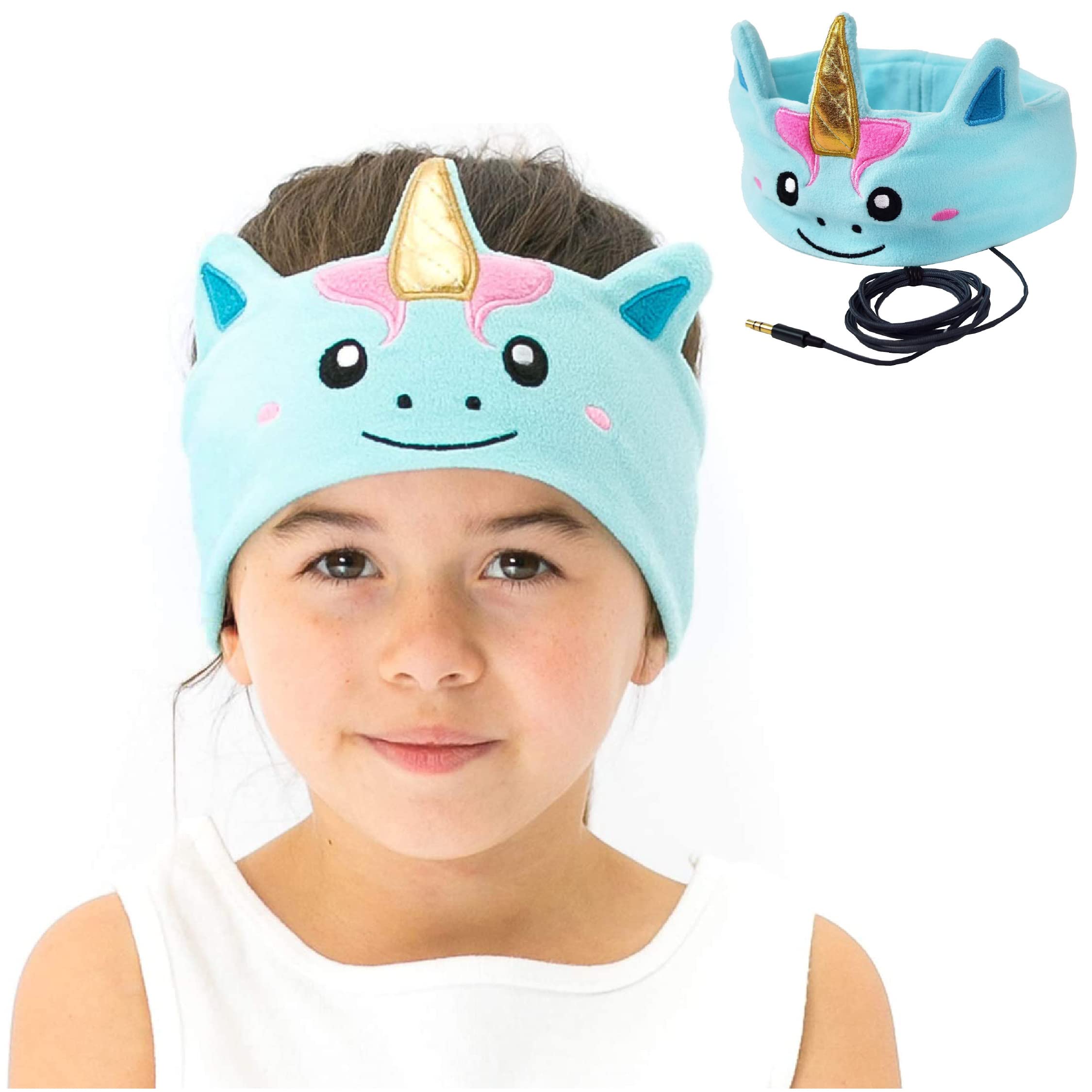 CozyPhones Kids Headphones. Comfy Headband Earphones, Light as Air and Great for Travel, Comes in Kid Friendly Animal and Anime Designs and Cute Colors like Green, Blue and Purple - MYSTIC UNICORN