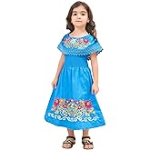 Mexican Dress for Girls Traditional Embroidered Dresses Toddler Cinco de Mayo Outfit Kids Mexican Dresses Vestidos Mexicanos