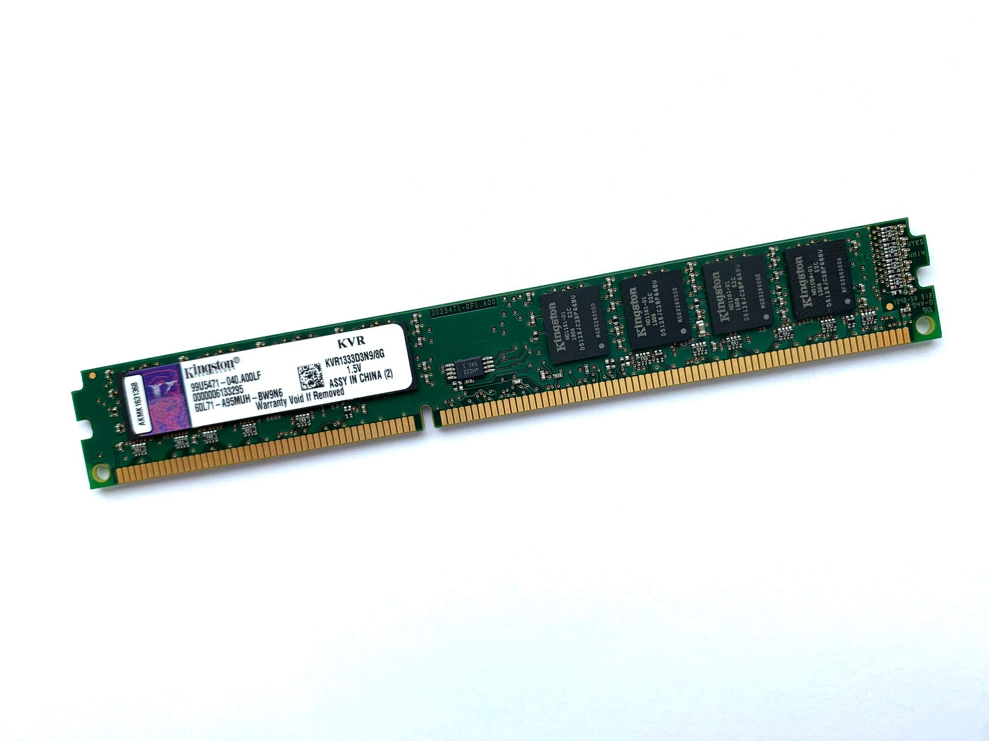 Kingston 4016138805765 PC Memory Module ValueRAM KVR1333D3N9/8G 1 x 8GB DDR3-RAM 1333MHz CL9 9-9-27