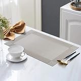 Homcomodar Silver Table Mats and Coasters Set of 6 Grey PVC view 7