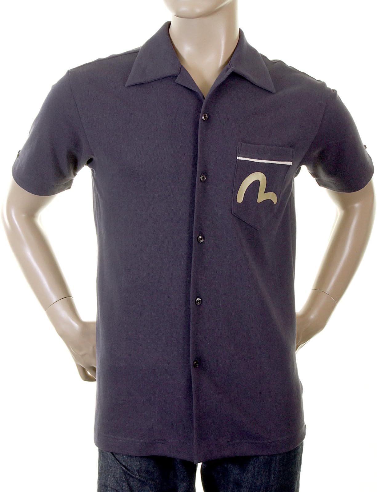 Ink 24hr Denim Laundry Early Original Genuine Rare ES03MSS03 J101 Pique Bowling Shirt EVIS0105