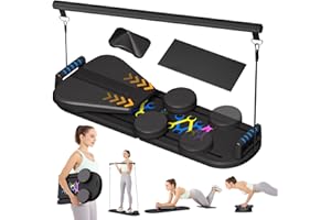 PRUINKLE Pilates Reformer Set - Foldable Sliding Reformer, Pilates Board for Home Workout, Portable Abdominal Core Trainer Pilates Reformer Board - Full Body Workout Equipment for Home