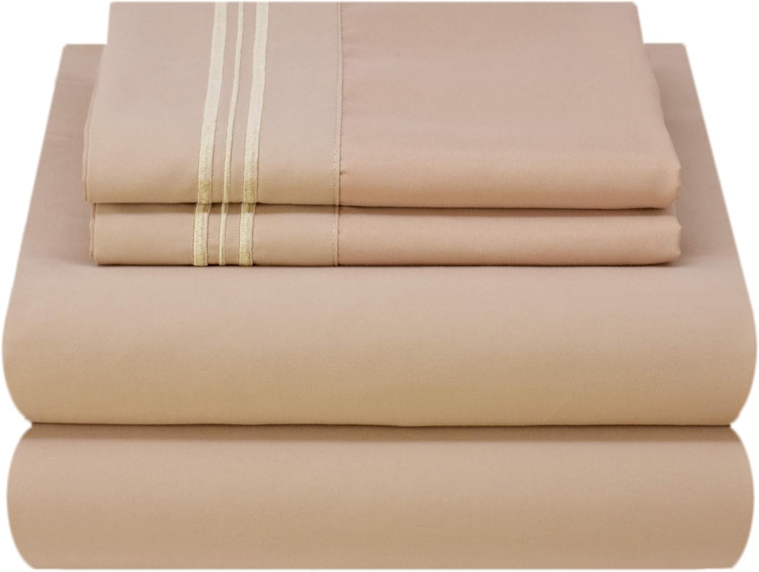 Mezzati Luxury Bed Sheets Queen - Soft and Comfortable 1800 Prestige Collection - Brushed Microfiber Bedding (Cappuccino, Queen Size)