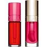 Clarins Water Lip Stain, 01 Rose Water and Lip Oil, 04 Pitaya Bundle | Buildable, Matte Finish Lip Stain | Sheer, High Shine Finish Lip Oil
