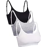Blulu 3/6 Pieces Mini Camisole Bra Wireless Padded Bra Sport Cami Bralette with Adjustable Straps for Women Girls