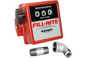 Fill-Rite 807CLMK 3 Wheel Mechanical 3/4" 19 to 76 LPM Fuel Transfer Meter w/Mounting Kit for 1200, 2400, 600, & 700 Series P