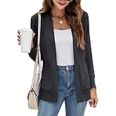 Yousify Womens Cardigan Sweater Long Sleeve Open Front Knit Cardigan Sweater with Pockets