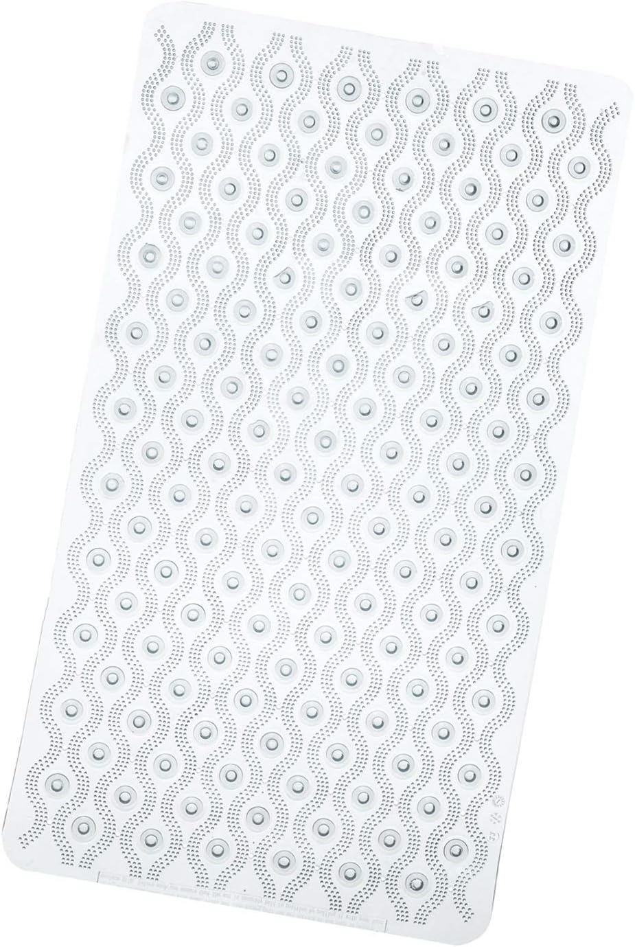 Bath Shower Mat Bathroom Bathtub Mats Non Slip Latex, Phthalate Free, Powerful Suction Cup Grips,Slight Sole Massage(Clear, 27.5x15.7inches)