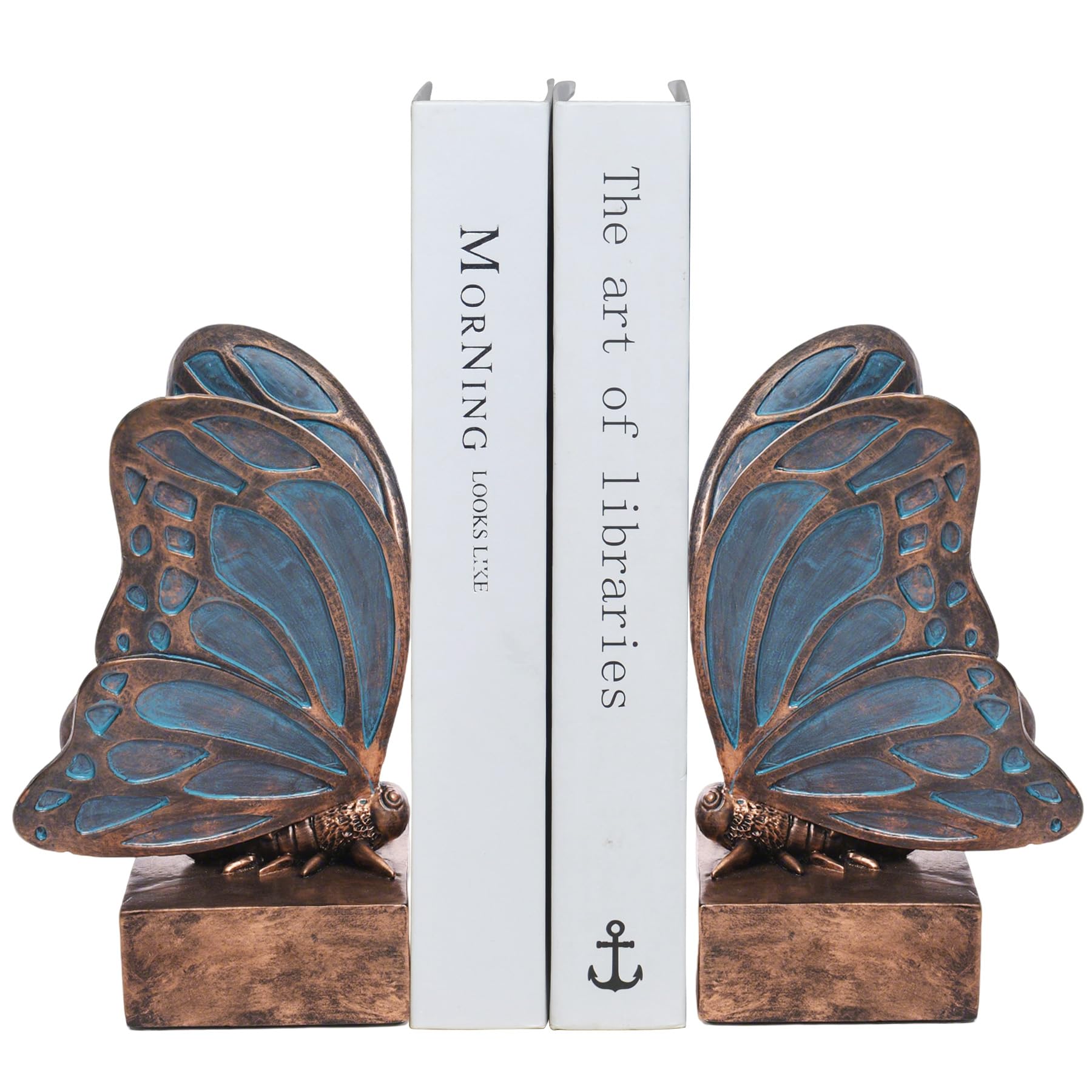 Photo 1 of *MINOR DAMAGE - USED*
Kakizzy Vintage Blue Butterfly Bookends,Resin Book Ends for Shelves,Heavy Duty Decorative Bookends,Creative Book Stopper Holder Decor for Desk Home Office,Shelf Decoration,Gifts for Mother's Day
