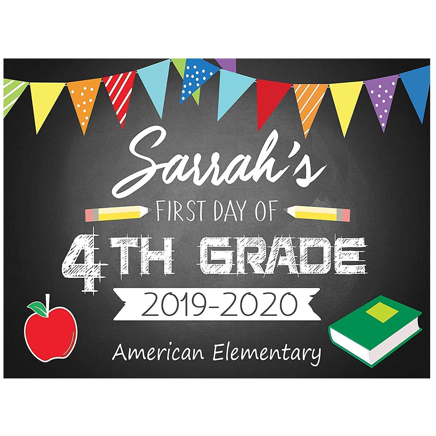 Amazon Com 4th Grade First Day Of School Back To School Sign 21 School Banner Decor Back To School 21 Kids Signs Personalized Kids School Banner Preschool Banner Size 24x18 36x24 48x24 And