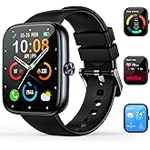 Smart Watch for Men Women with Bluetooth Calls, 1.83" HD Touchscreen Fitness Tracker, 110+ Sport Modes, Heart Rate/Sleep Monitor/Pedometer, IP68 Waterproof, Activity Tracker for Android iOS, Black