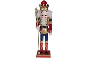 Clever Creations Red Prince 12 Inch Traditional Wooden Nutcracker, Festive Christmas Décor for Shelves and Tables