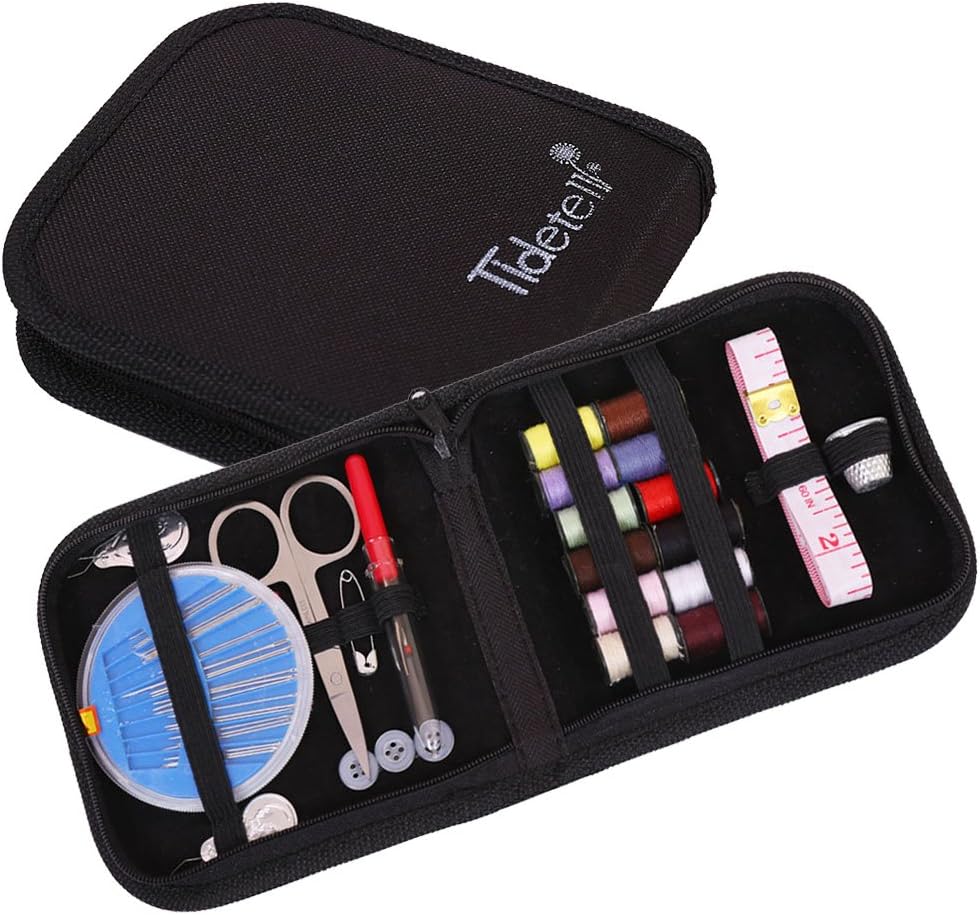 Tidetell Functional Home Sewing Kit Compact Sewing Kit and Premium Sewing Supplies for Kids, Girls & Boys, Beginners and Adults - Best Sewing Kit for Emergency Preparedness, Travel, College Dorms,Camping - Premium Quality Case and Sewing Accessories -Perfect Gift For Mom,Grandmother