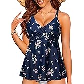 Women Underwire Tankini Top - Flowy Swimsuit Top Only Cross Back Twist Bathing Suit No Bottom 2025
