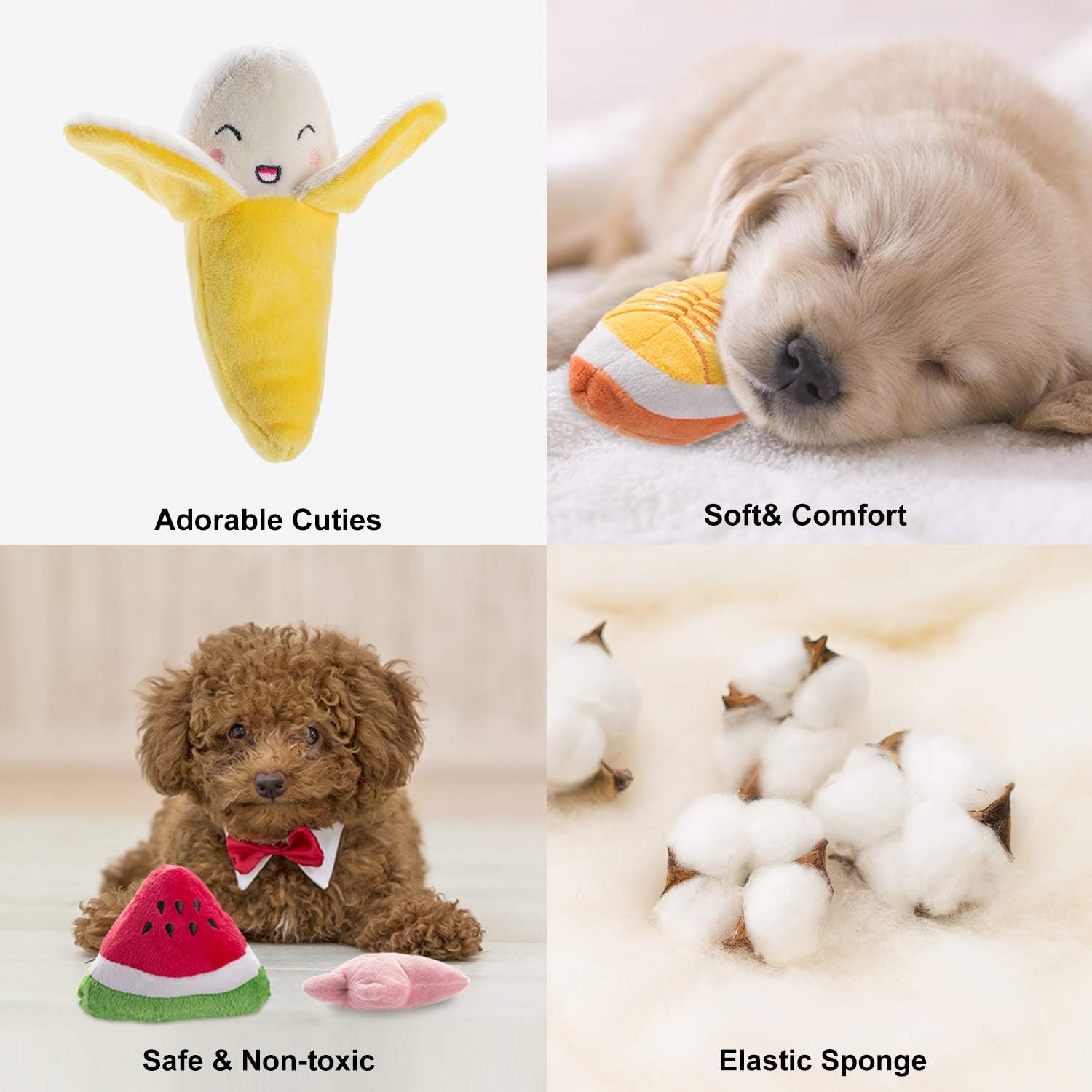 Pet Supplies : Nocciola 12 Pack Dog Squeaky Toys Cute Plush Toys for Small Medium Dog|Pet Toys|Squeaky Toys|Plush Games| Carry Bag : 