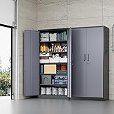 Letaya Metal Storage Cabinets with Lock, 71" Tall Locker Organizer Steel Cabinets,5 Adjustable Layers Shelves 2 Doors for Hom