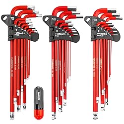 TOMMARS Hex Key Set Magnetic Ball End S2 Steel With