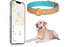MODUS GPS Tracker for Dogs, 2 in 1 Pet Tracking Smart Collar (Only iOS), No Monthly Fee GPS Tracker Dog Collar, Real-time Location Comfortable PU Tracker Tag for Small, Medium Large Dogs(Locator Included)
