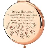 KEYCHIN 101 Dalmatians Pocket Mirror Pongo and Perdita Fans Gifts You are Braver Stronger Smarter Than You Think Dalmatians Compact Makeup Mirror (Dogs-RG)