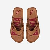 NCAA Alabama Crimson Tide Men's Color Pop Contour Sandals Flip Flops, Tan, Large (11-12)