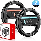 CloudValley Steering Wheels for Nintendo Switch 2 (2025) JoyCons, Racing Wheels for Mario Kart 8 Deluxe, NS2 Racing Games Accessories with Ergonomic Non-Slip & Easy to Install (2 Packs Black)
