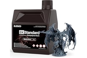 ELEGOO 8K Standard Resin for 3D Printing, Ultra Precision, 405nm Fast UV Curing Photopolymer 3D Resin for 8K 9K 12K 16K Resin 3D Printer, Space Grey 2000g