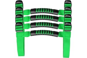 Bentolin 4 x Grip Handle Holder Roll Bar Grab Handles Compatible with Jeep Wrangler Accessories 1987-2021 YJ TJ LJ JK JL Sports Sahara Freedom Rubicon X & Unlimited (Green)