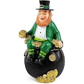 TaoQ C Saint Patricks Day Figurine St. Patrick's Day Leprechaun Figurine Saint Patrick's Pot of Gold Figurines Irish Leprechaun Figurines for Home Table Party Holiday St Patrick's Day Decor