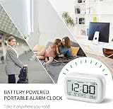 DOOMAY Digital Alarm Clock Bedside Battery Powered with LCD Backlight view 6