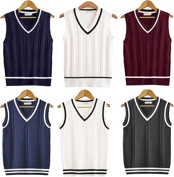 Amazon Co Jp Yujianxiong ニットベスト スクールベスト Vネック ベスト ニット セーター 学生服 女子高生 制服 ケーブル編み トップス スクールニット 学校制服 女子制服 ニットウェア 上着 アウター コスプレ コスチューム 通学 ホビー