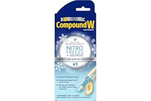 Compound W Nitro Freeze + GelPads Wart Remover with Nitrous Oxide, 1 Wart Removal Pen with 8 Replacement Tips & 3 Waterproof Hydrocolloid Bandages
