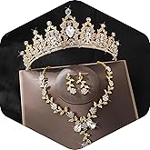 Kamirola Tiaras and Crowns for Women,Tiaras Earrings Necklace, Crystal Bridal Jewelry Set, Costume Party Halloween Prom Pageant Jewelry for Women(TR45)