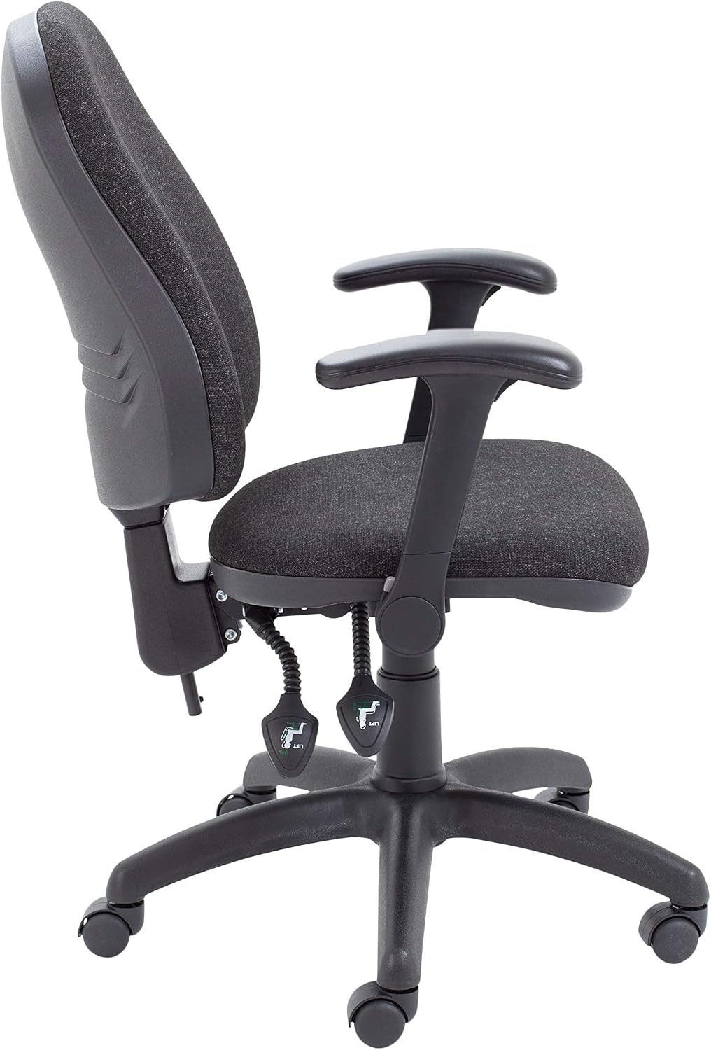 Office Hippo 2 Lever Office Chair with Height Adjustable Flip-Up Arms, Computer Desk Chair with Curved Back - Image 4