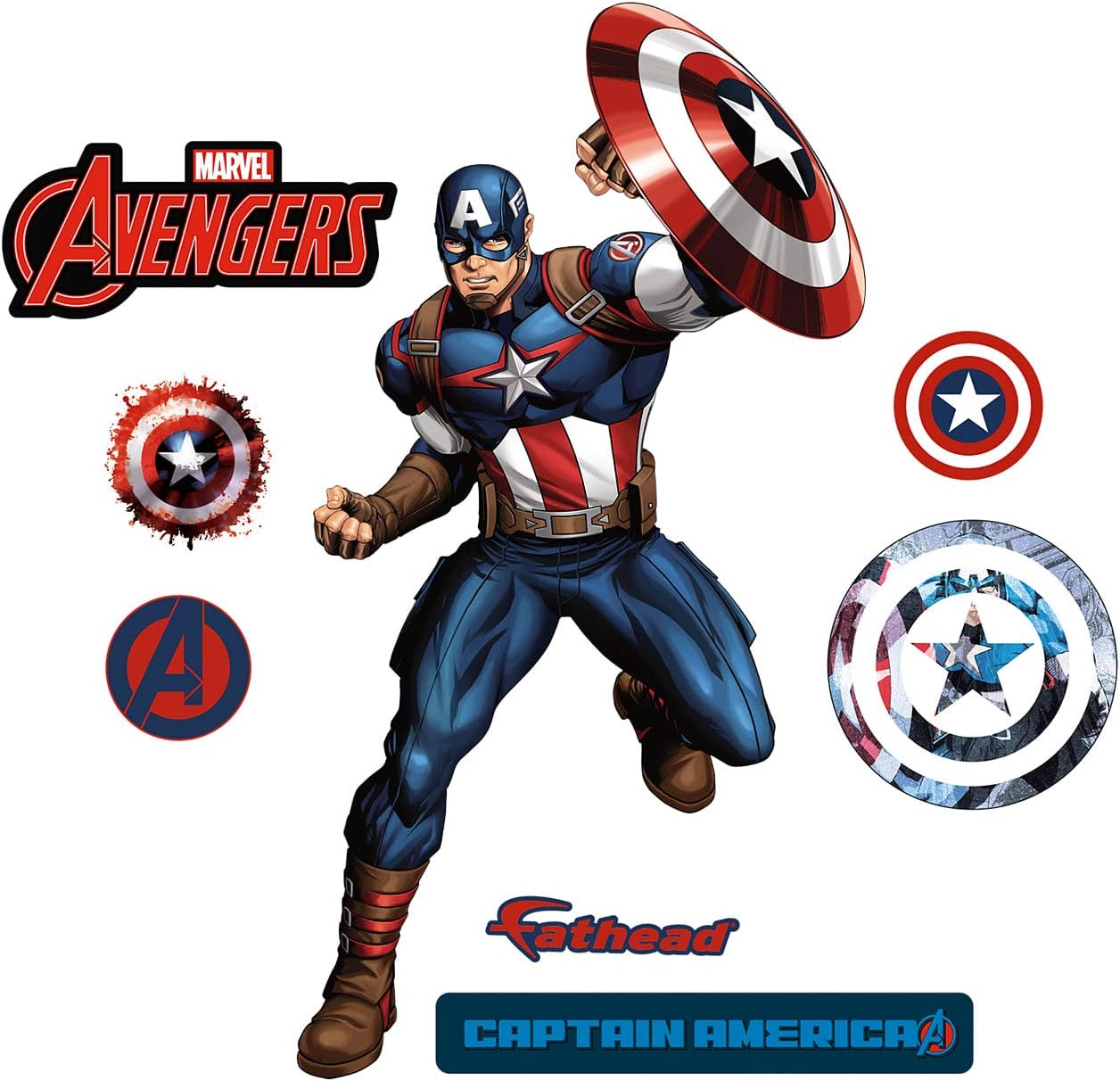 FATHEAD Captain America-X-Large Officially Licensed Marvel Removable Wall Decal