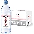 evian Natural Spring Water, Naturally Filtered Spring Water in Large Bottles, 33.81 Fl Oz (33.8 Fl Oz (Pack of 24))
