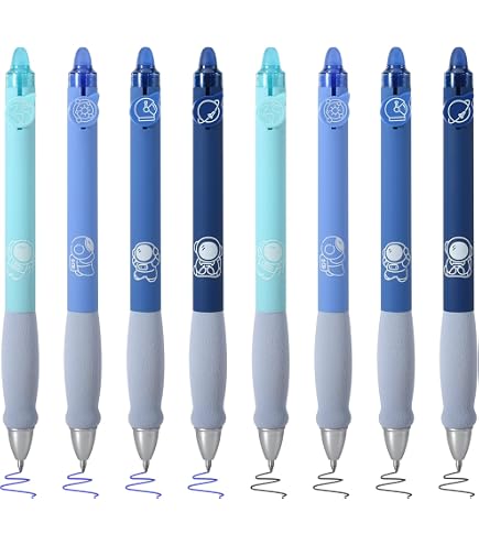Lot De 6 Stylos Rétractables Effaçables Mignons Capybara – Pointe 0.5 Mm Encre Bleue