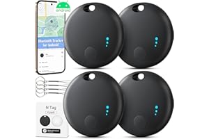 FORTUNEPRO Bluetooth Tracker for Android, 4 Pack Item Finder Work with Google Find My Device App, Keys Finder and Item Locator for Keys Wallet Bags Pets ONLY Android, Smart Tracking Tag for Luggage, Backpack
